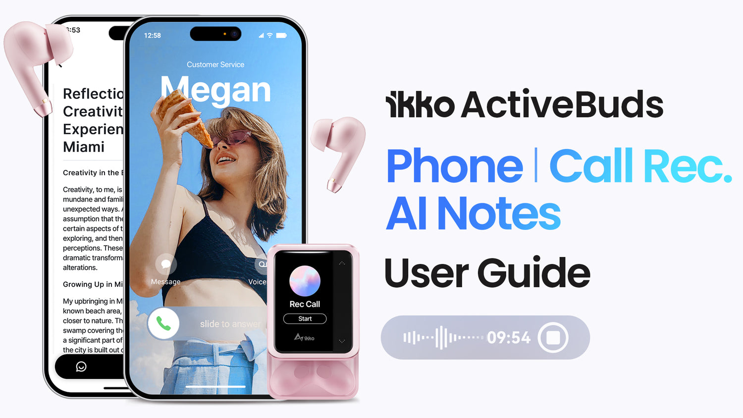 ビデオをロード: Introducing the all-new Call Recording + AI Smart Notes feature for iKKO ActiveBuds!