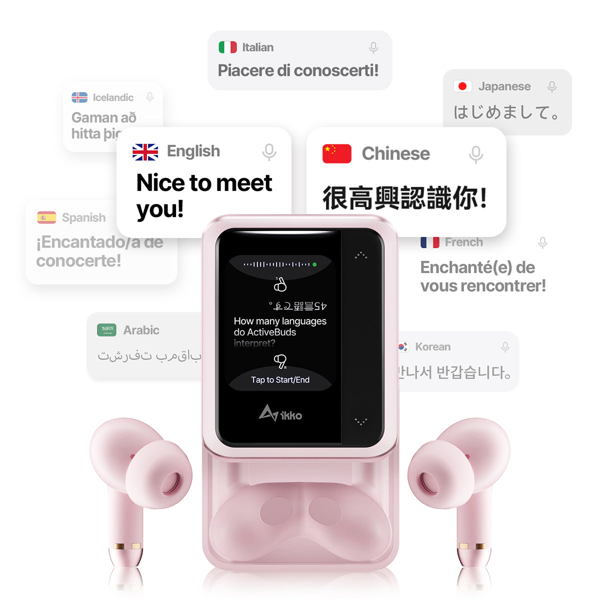 ActiveBuds：ビビッドタッチスクリーン搭載のAIスマートイヤホン｜iKKO