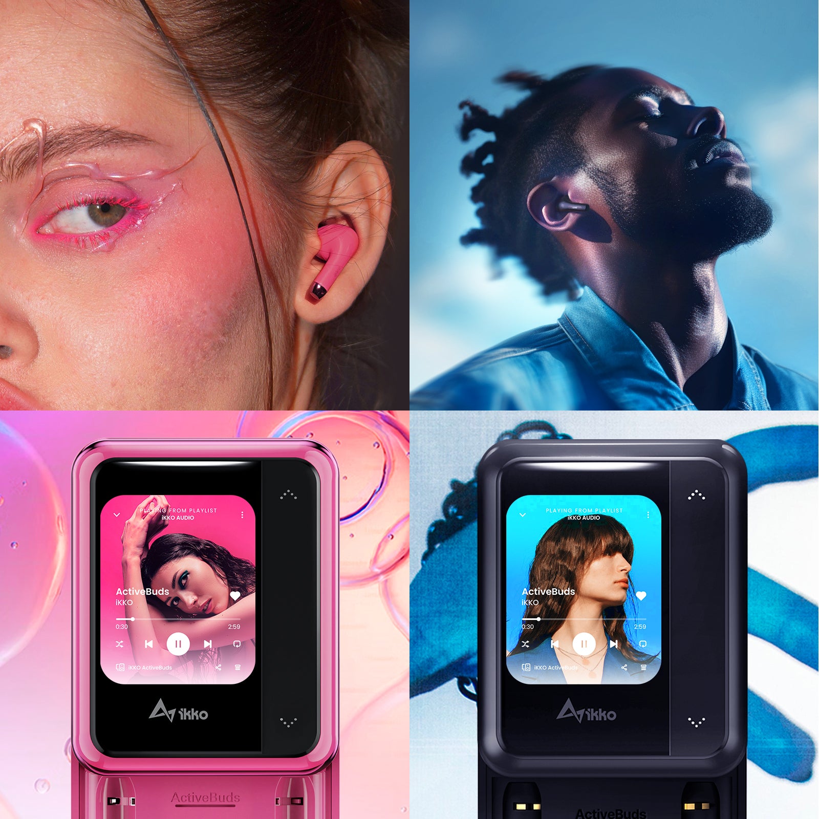 ActiveBuds：ビビッドタッチスクリーン搭載のAIスマートイヤホン｜iKKO