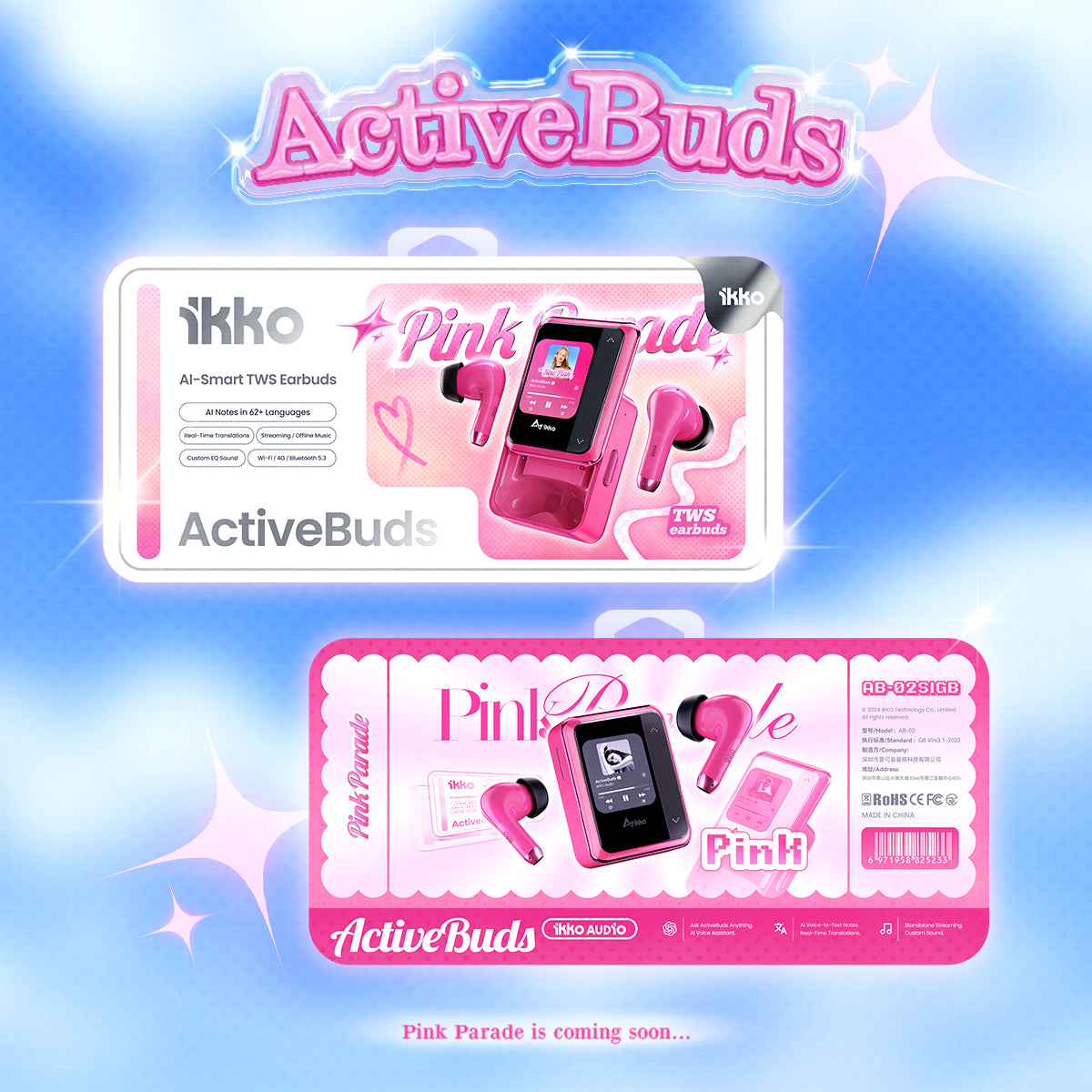 ActiveBuds：ビビッドタッチスクリーン搭載のAIスマートイヤホン｜iKKO